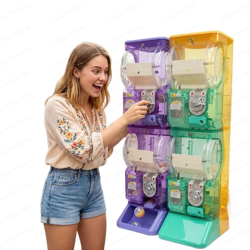투명한 흰색 2단 가샤폰 머신, 75mm 가챠볼용 코인 - Arcade Vending Machine 리뷰 및 가격