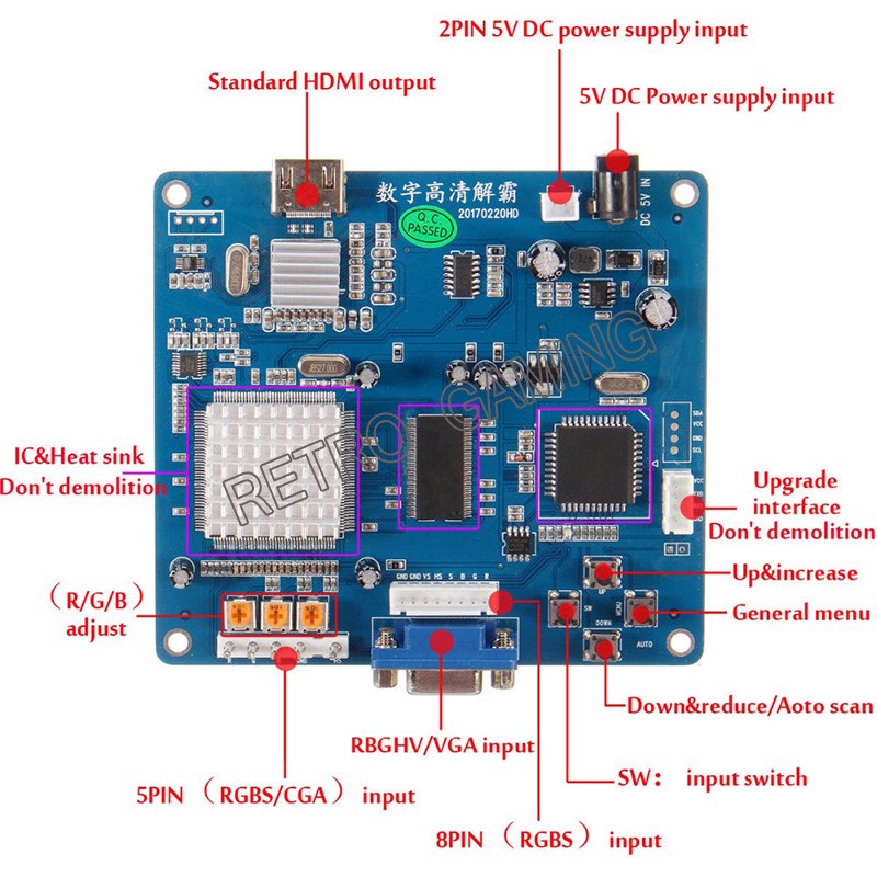 CGA TO HDMI 변환기 RGBS / CGA / E - Arcade Vending Machine 리뷰 및 가격